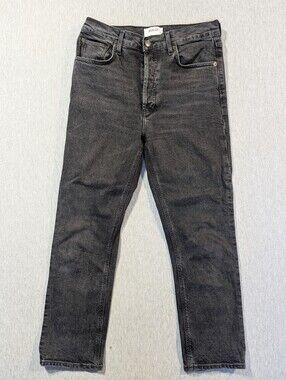 Agolde Los Angeles Riley Crop Jeans Women's 28 Black